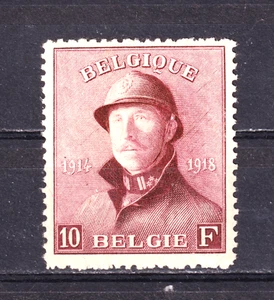 Belgium 1919-20 Definitives King Albert I 10 Fr Claret MH BE111 - Picture 1 of 2
