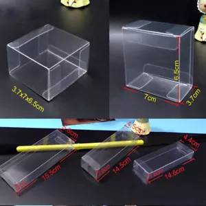 50pcs Wedding Clear PVC Gift Boxes Candy Transparent Package Case Rectangle DIY - Picture 1 of 23