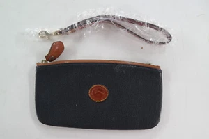 Dooney & Bourke Cartera Monedero Cuero Guijarro Negro Cremallera Maquillaje Bolso Cartera - Imagen 1 de 2