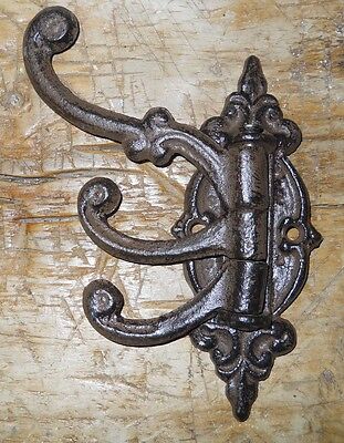 1 Cast Iron Antique Style SWIVEL Coat Hooks Hat Hook Rack Hall Tree Restoration • 12.99£