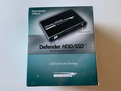 NEW Kanguru Defender 256GB AES Hardware Encrypted SSD KDH3B-256SSD USB3.0 SEALED - Image 1 of 4