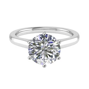 Solid 14K White Gold Round Cut 1.00 Carat Wedding Women Ring for Christmas - Picture 1 of 5