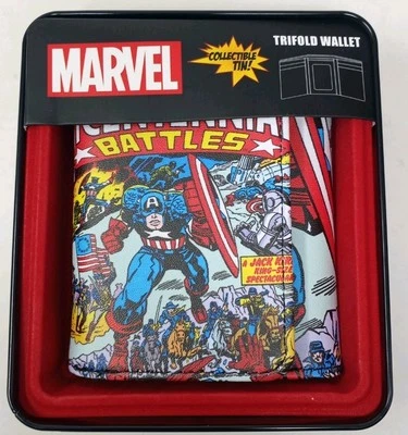 Marvel Captain America Trifold Wallet Limited Edition In Collectible Tin Case - Image 1 of 4