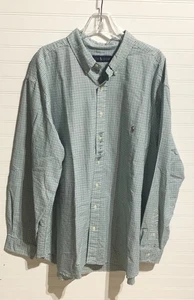 NWT Ralph Lauren Blue/Green Plaid Classic L/S Cotton Oxford Shirt Men's 3XB - Picture 1 of 17