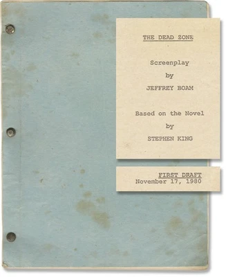 David Cronenberg DEAD ZONE Original screenplay for the 1983 film 1980 #146088 - Image 1 of 3
