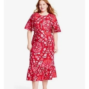NWT RHODE x TARGET Zinnia Floral Print Linen-Blend Midi Dress - Size 20 - Picture 1 of 10