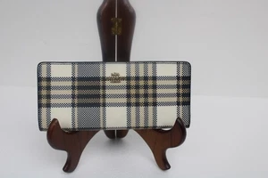 Coach neue schmale Geldbörse mit Gold/Midnight Garden Karomuster - Bild 1 von 8