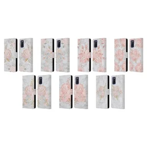 NATURE MAGICK PINK GLITTER FLOWERS ON MARBLE LEATHER BOOK CASE FOR OPPO PHONES - Picture 1 of 13