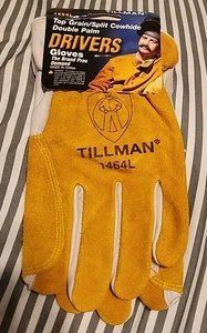 Guantes de trabajo protectores Tillman 1464 cuero de vaca grano superior cuero palma dividida para conductores - Imagen 1 de 1