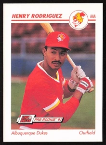 1991 Line Drive AAA Henry Rodriguez #19 Albuquerque Dukes - Picture 1 of 2