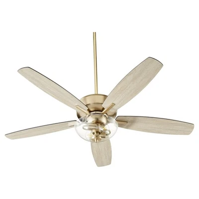 Breeze - 52 Inch 5 Blade Ceiling Fan with Bowl Light Kit-Aged Brass Finish-Matte - Image 1 of 3