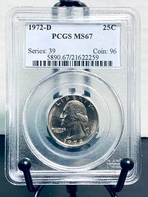 1972-D Washington Quarter PCGS MS67 Mint State 67 #21622259 - Image 1 of 2