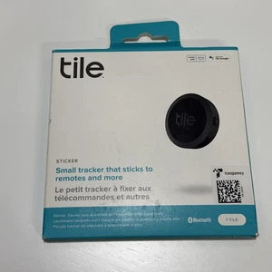 Tile Sticker 2022 Universal Bluetooth Tracker - Black (Box Scuffs) - Picture 1 of 6