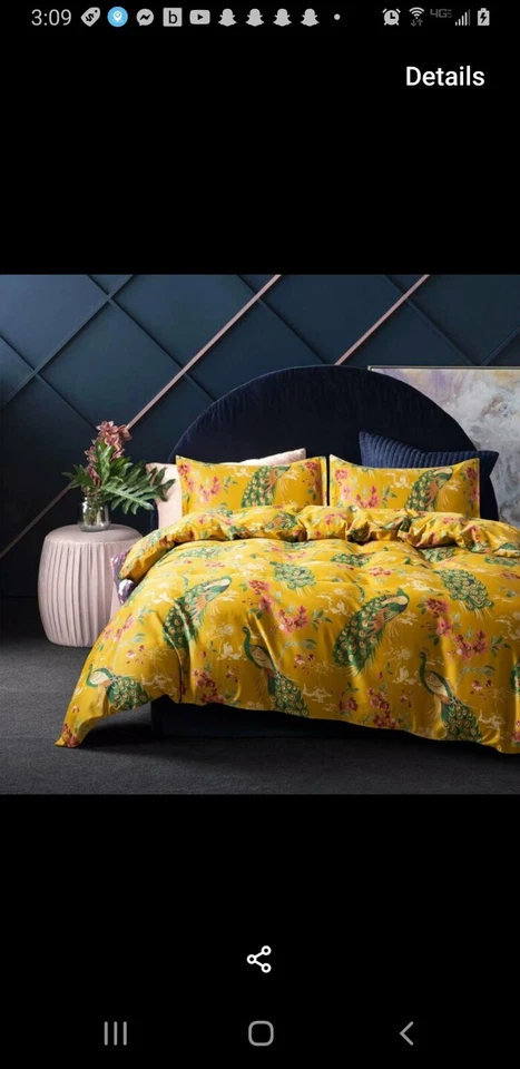 Eikei Chinoiserie Chic Pavo Real Floral Funda Nórdica Paraíso Jardín Botánico B... Foto 1 de 1