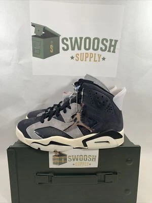 耐克 Air Jordan 6 Retro VI Tech Chrome 黑色灰色帆女式 6 码 CK6635-001 — 第 1/4 张图片
