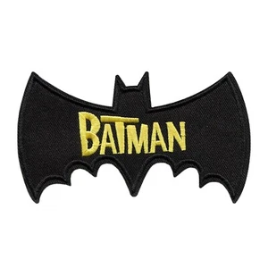 Batman Logo Embroidered Iron on Patch – Superhero Comic Book Fan Badge - Picture 1 of 2