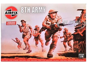 LEVEL 1 MODEL KIT WWII BRITISH 8TH ARMY 49PC FIGURE SET 1/76 BY AIRFIX A00709 V - Picture 1 of 4