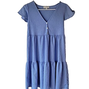 Jessica Simpson Sommer Minikleid Gr. M Periwinkle Kurzarm Frühling Pastell - Bild 1 von 4