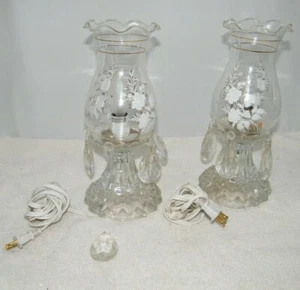 CRYSTAL ELECTRIC HURRICANE MATCHING LAMPS - Picture 1 of 9