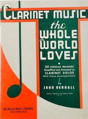 Partituras vintage de clarinete John Verral The Whole World Loves Foto 1 de 4