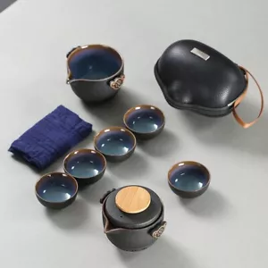 Juego de viaje de té chino de alta calidad tetera portátil de cerámica porcelana ceremonia de té - Imagen 1 de 8