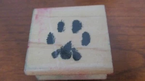 HERO ARTS~PUPPY DOG PAW PRINT Rubber Stamps on Wood - Picture 1 of 3