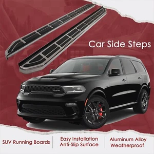 2PCs Side Steps Running Boards Fits for Dodge Durango 2018-2024 Side Nerf Bars - Picture 1 of 7