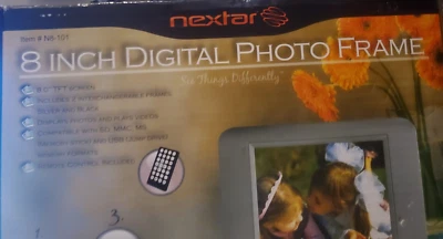 Nextar  8" Digital Picture Frame with Black & Silver frame - FREE Shipping - Image 1 of 4