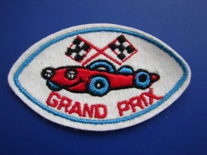 Vintage Grand Prix Auto Racing Embroidered Logo Cloth Patch Old School NOS - Picture 1 of 5