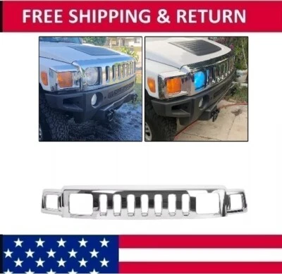 Front Grille Chrome ABS Bumper Grill Fits 2006-2010 Hummer H3 2007 2008 2009 - Image 1 of 4