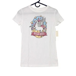 Free State Crew Neck T Shirt Womens Small White WILD SOUL Horse With Wings NWT - Picture 1 of 10