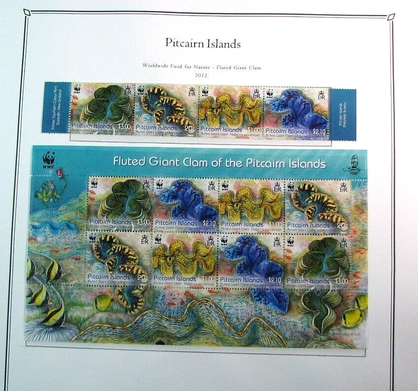 Pitcairn Islands Stamp Scott# 743-743a Fluted Giant Clam 2012 MNH L665 - Image 1 of 1