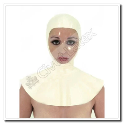 Capuchas Látex Máscaras Estilo Monja Cara Transparente Color Blanco Personalizado A64 Foto 1 de 4