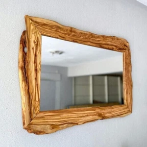 Live edge Walnut Wood Wall Mirror Irregular Antique Style Made to Order New Gift - Picture 1 of 7