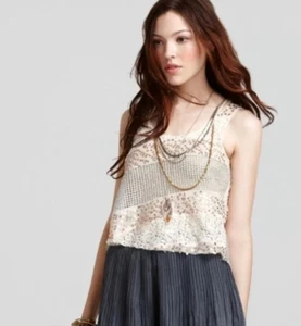 Free People Itsy Bitsy Glitzy Tank Medium Sheer Sequin Sparkle  - Picture 1 of 13