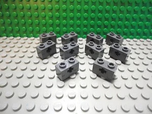 Lego 10 Dark Bluish Gray technic 1x2 beam brick with axle hole NEW - Picture 1 of 1