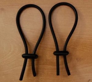 2 Conductive Rubber Loops w/ Clips - For Tens Estim Erostek- 4mm OD x 1.75mm ID - Picture 1 of 1