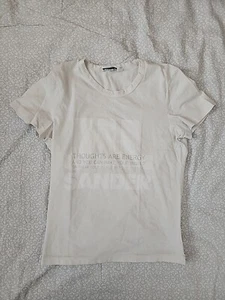 Jill Sanders Women's Off-white Thoughts Are Energy T-shirt Size Unknown N2#237 - Picture 1 of 6