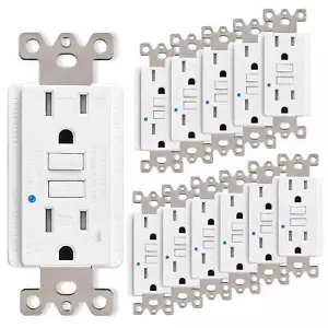 20 Amp GFCI Receptacle Outlet Outdoor Weather-Resistant WR TR with Wallplate ×12 - Picture 1 of 12