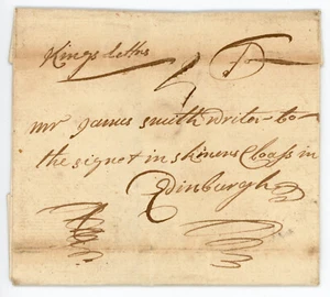 c1750 entire wrapper to Edinburgh rated "4" in manuscript headed "Kings Letter" - Picture 1 of 2