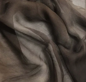 Hand Dyed MAHOGANY BROWN - Silk Gauze Chiffon Fabric - Picture 1 of 1