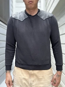 Saint Laurent Cotton and Leather Black Sweater Size XL Excellent Condition 2019 - Picture 1 of 11