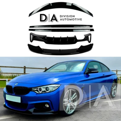 DIVISION AUTOMOTIVE BMW 4 SERIES F32 F33 F36 GLOSS BLACK M PERFORMANCE BODY KIT SPOILER DIFFUSER LIP
