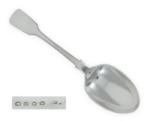 Antique Victorian 1841 Sterling Silver Dessert Spoon Fiddle Back Chawner & Co GA - Picture 1 of 8