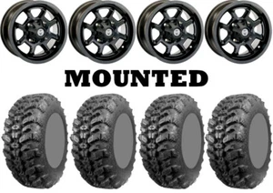 Kit 4 Interco Sniper 920 Tires 27x9-12 on Moose 415X Matte Black Wheels 550 - Picture 1 of 5