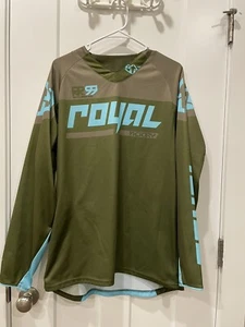 Royal Racing RR99 Motorcross Jersey, Mens Large Long Sleeve, Blue Green Flaws - Picture 1 of 8