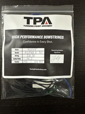 Hoyt Alpha X 30 Bow String and Cables. Blue w/black Serving 452x  - Image 1 of 2