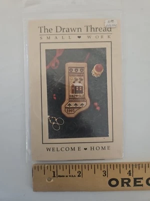 The Drawn Thread WELCOME HOME Counted Cross Stitch Pattern Linen & Star Bead - Image 1 of 3