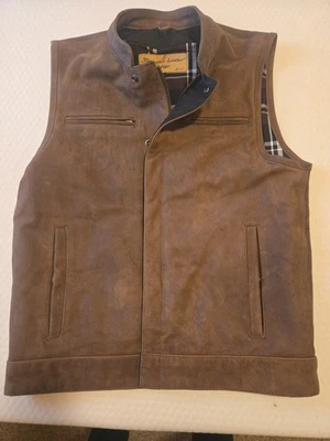 Old Milwaukee Vintage Leather Vest Gambler Crazy Horse Size Small  - Image 1 of 4