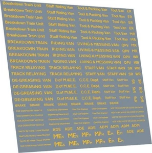 Railtec 4MM-2978 Breakdown Letters Numbers Yellow Early BR Decals OO Gauge - Imagen 1 de 1